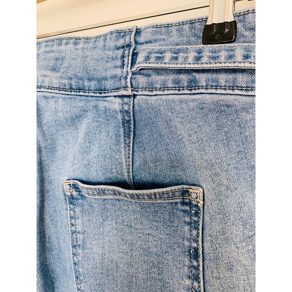 Hudson Cropped High Waist Tie Waist Wide Leg Jeans Medium Blue Size 10 30 - Picture 13 of 16
